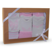 Baby Girls Cotton Gift Box – Pink with Butterfly Design (10 Pcs)