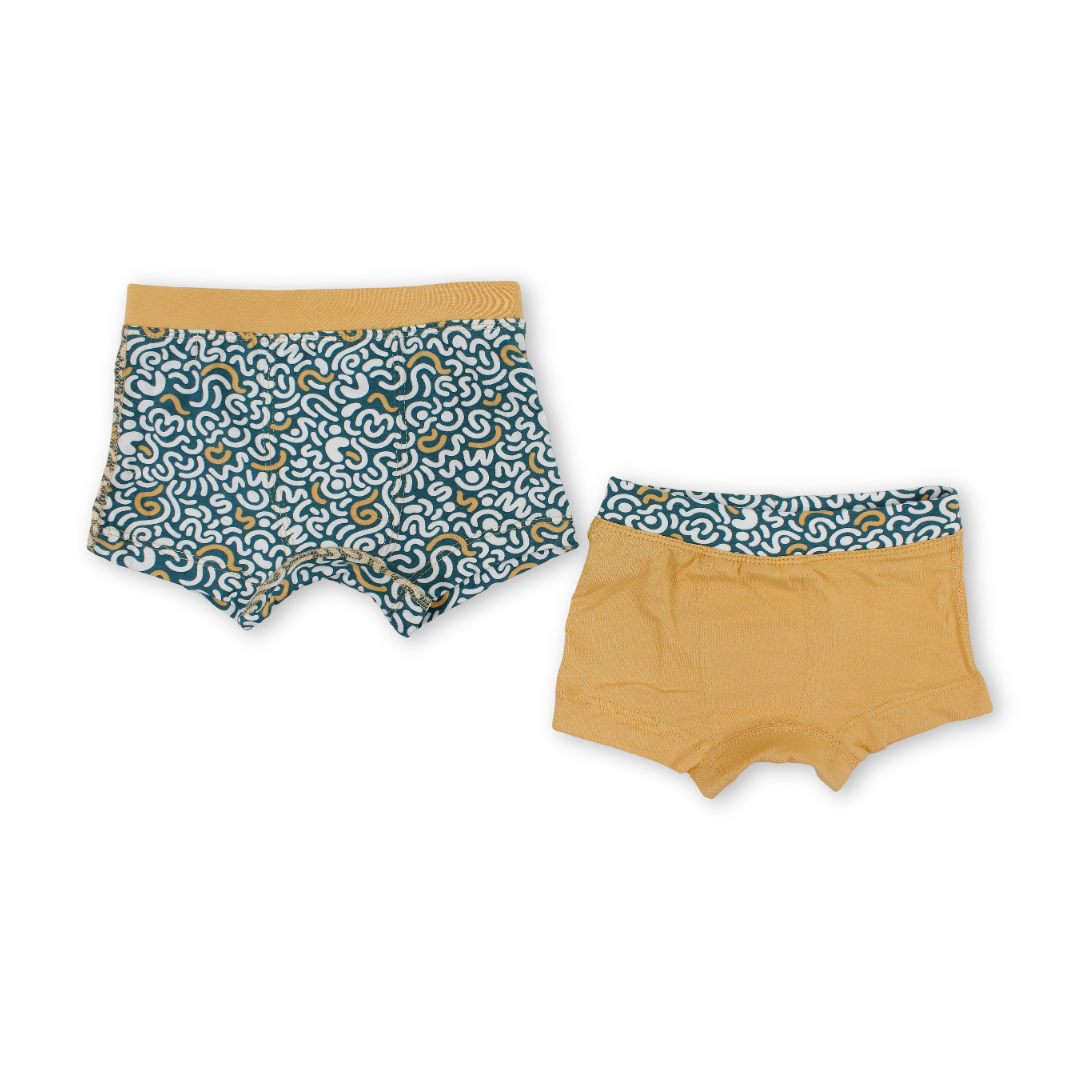 Boys Cotton Boxer Shorts Yellow – Pack Of 2 - Clothing - Junior