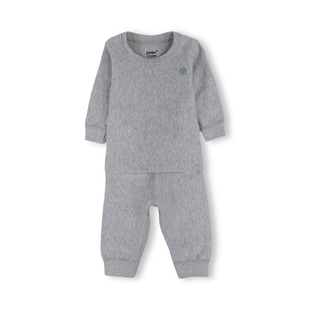 Unisex Baby Cotton Thermal Set – Grey