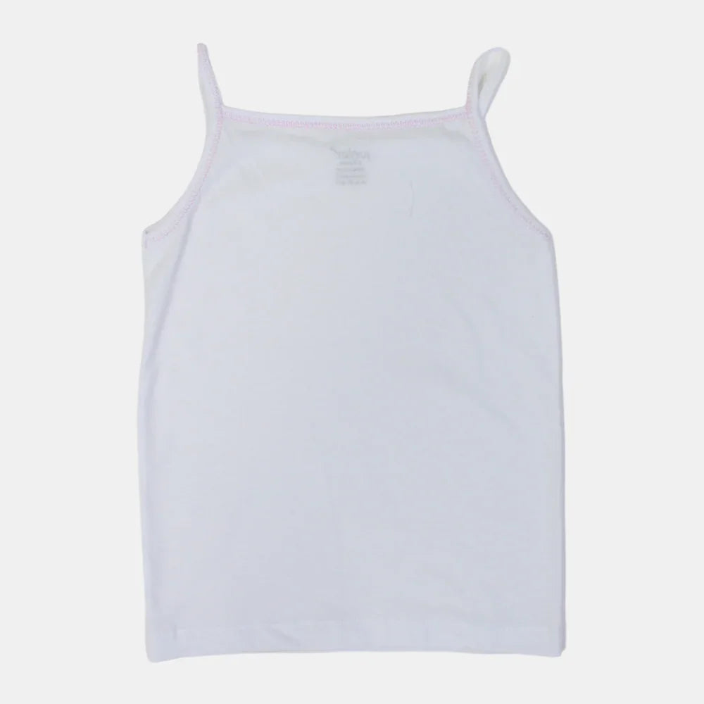 Girls Cotton Sleeveless Undershirt – White (Thin Straps)