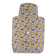 Baby Cotton Changing Mattress – Grey with Vehicles Print
