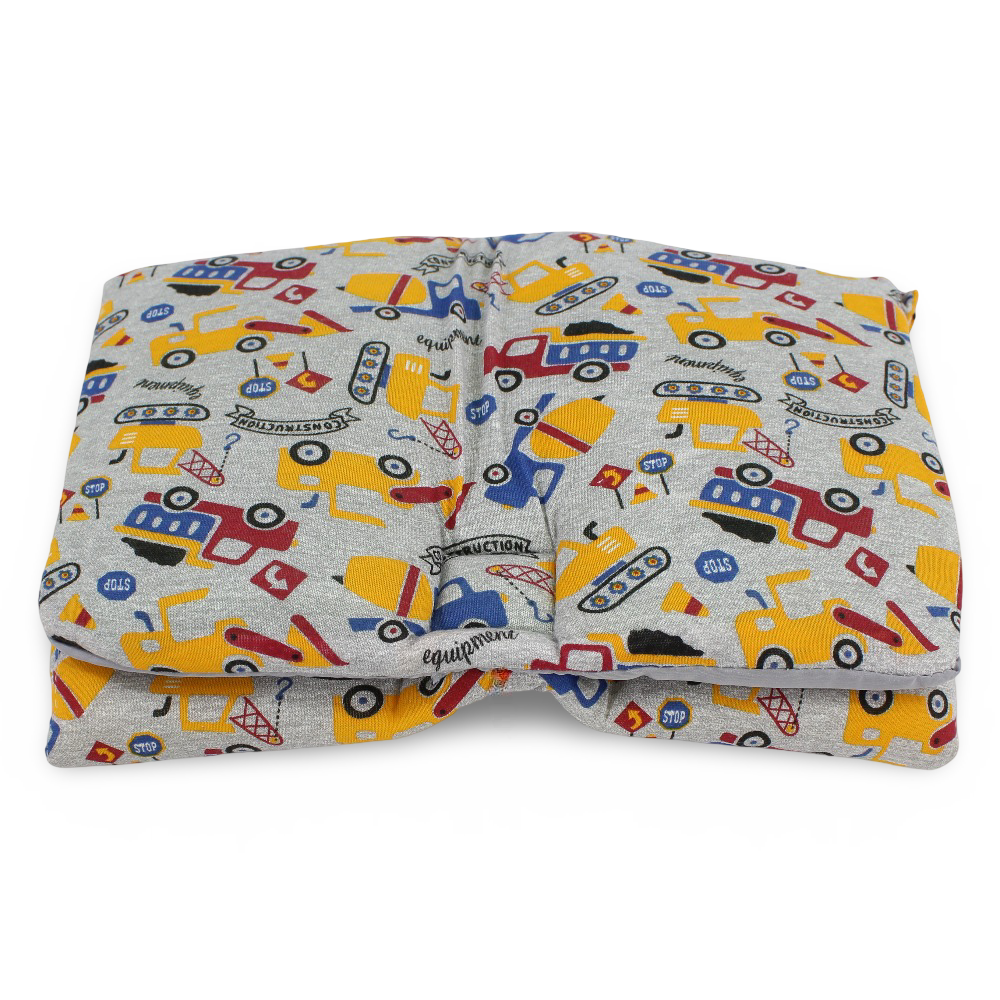 Baby Cotton Changing Mattress – Grey with Vehicles Print