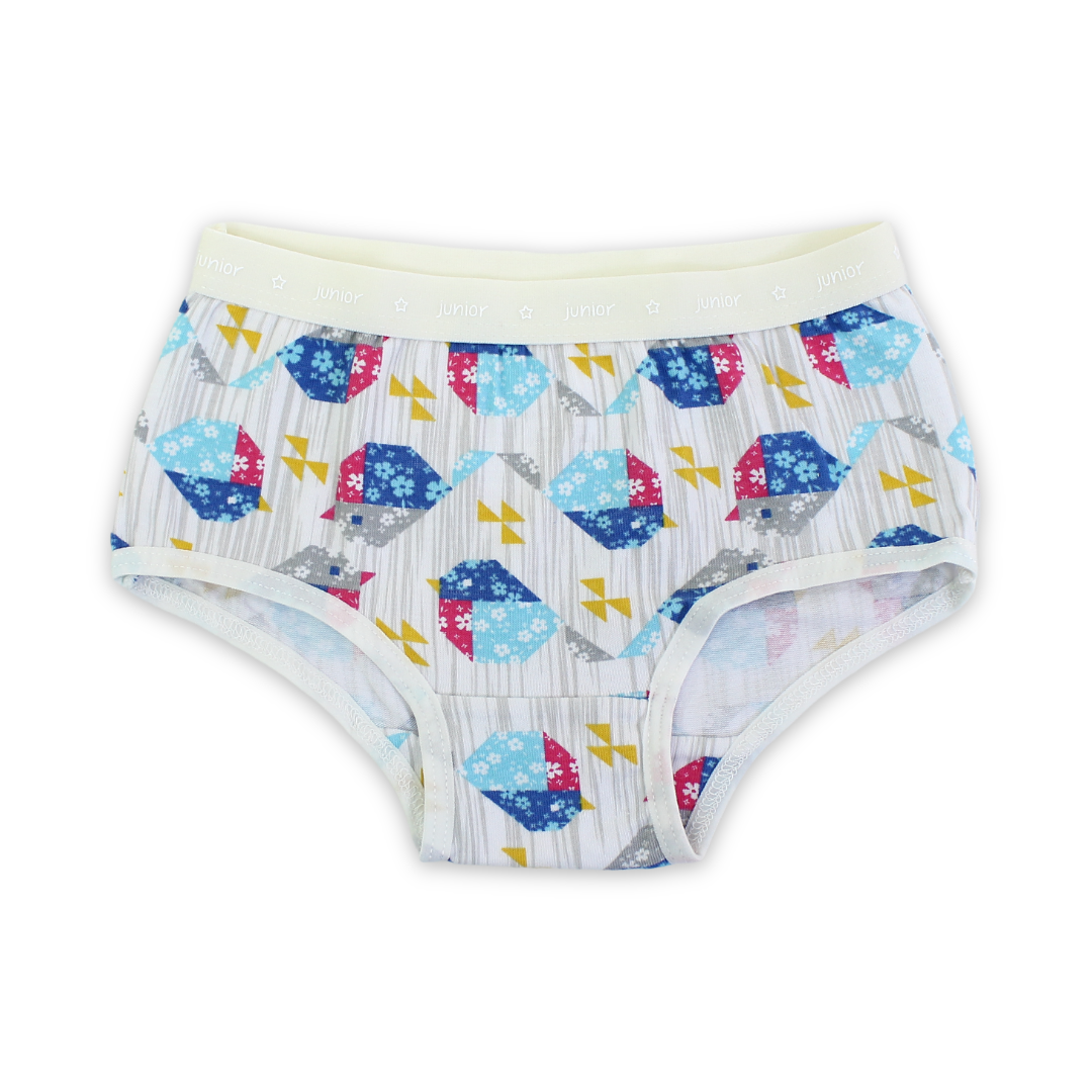 Girls Cotton Pantie – Off-White with Birds Print - Clothing - Junior