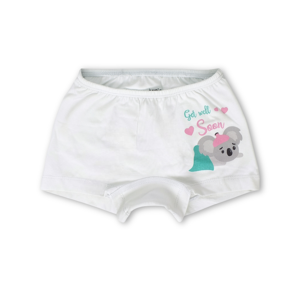 Girls Cotton Pantie – Off-White with Koala Print