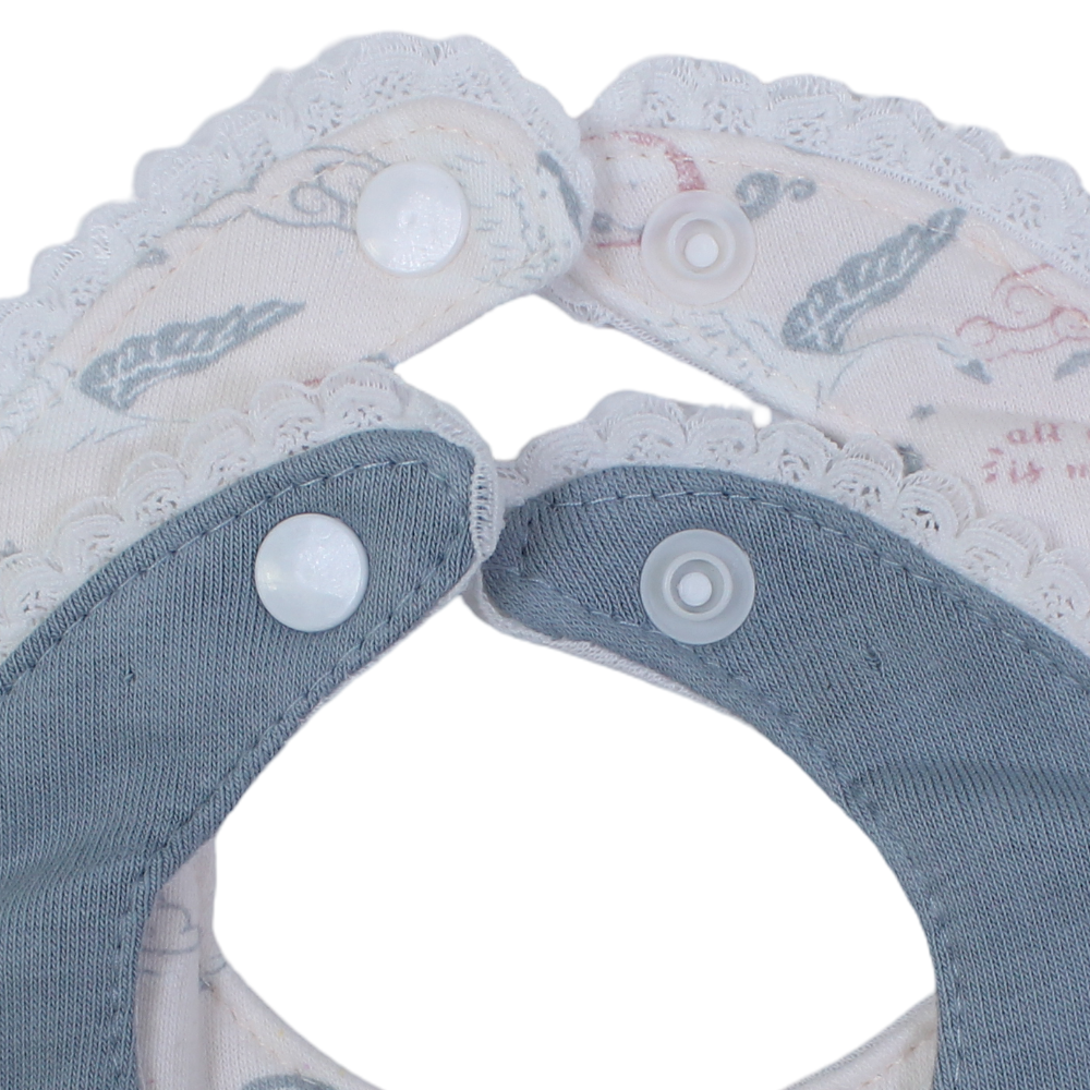 Cotton Bib Set –  Cute Flamingo Design (2 Pieces)