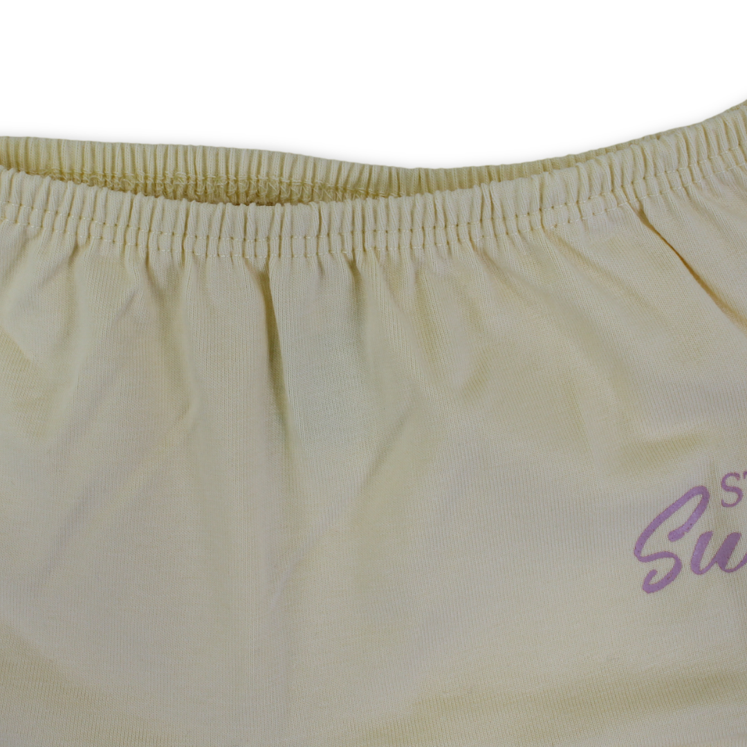 Girls Cotton Pantie – Yellow with "Stay Sweet "Print