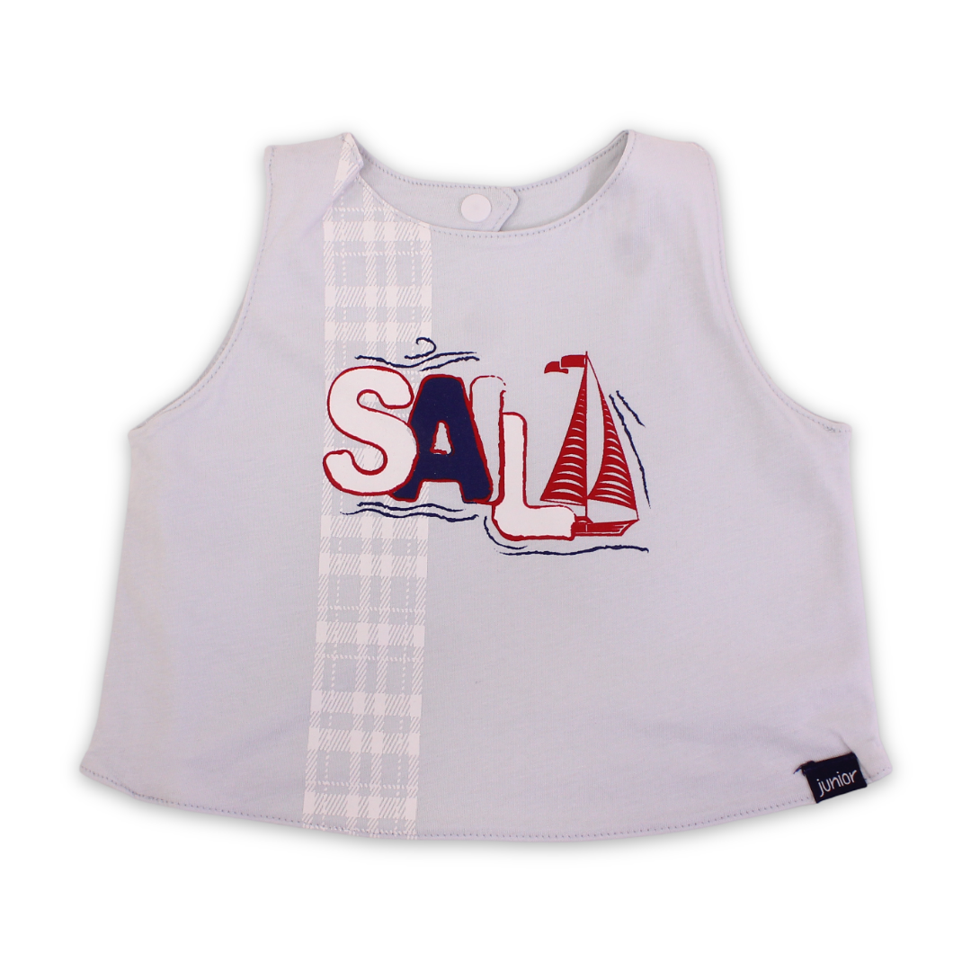 Cotton Baby Bib – "Sail" Print - Baby Essentials - Junior