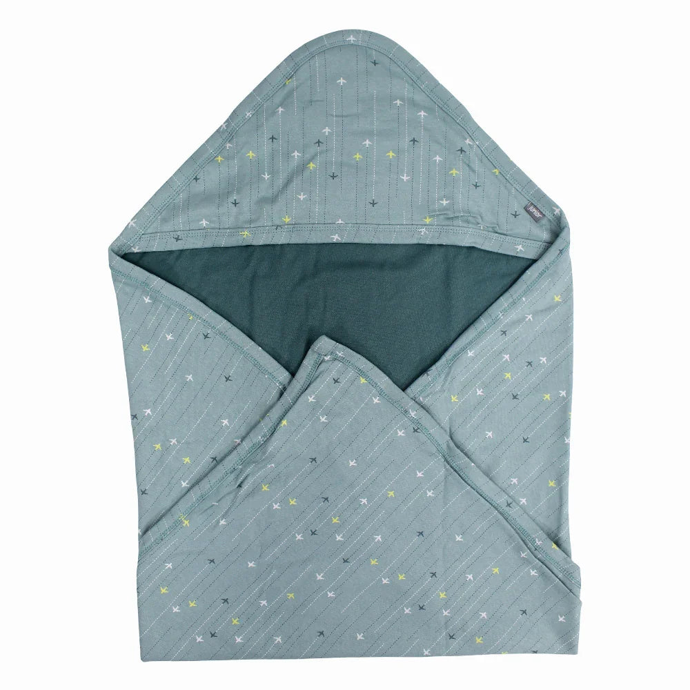 Cotton Baby Blanket – Mint With Airplanes Design