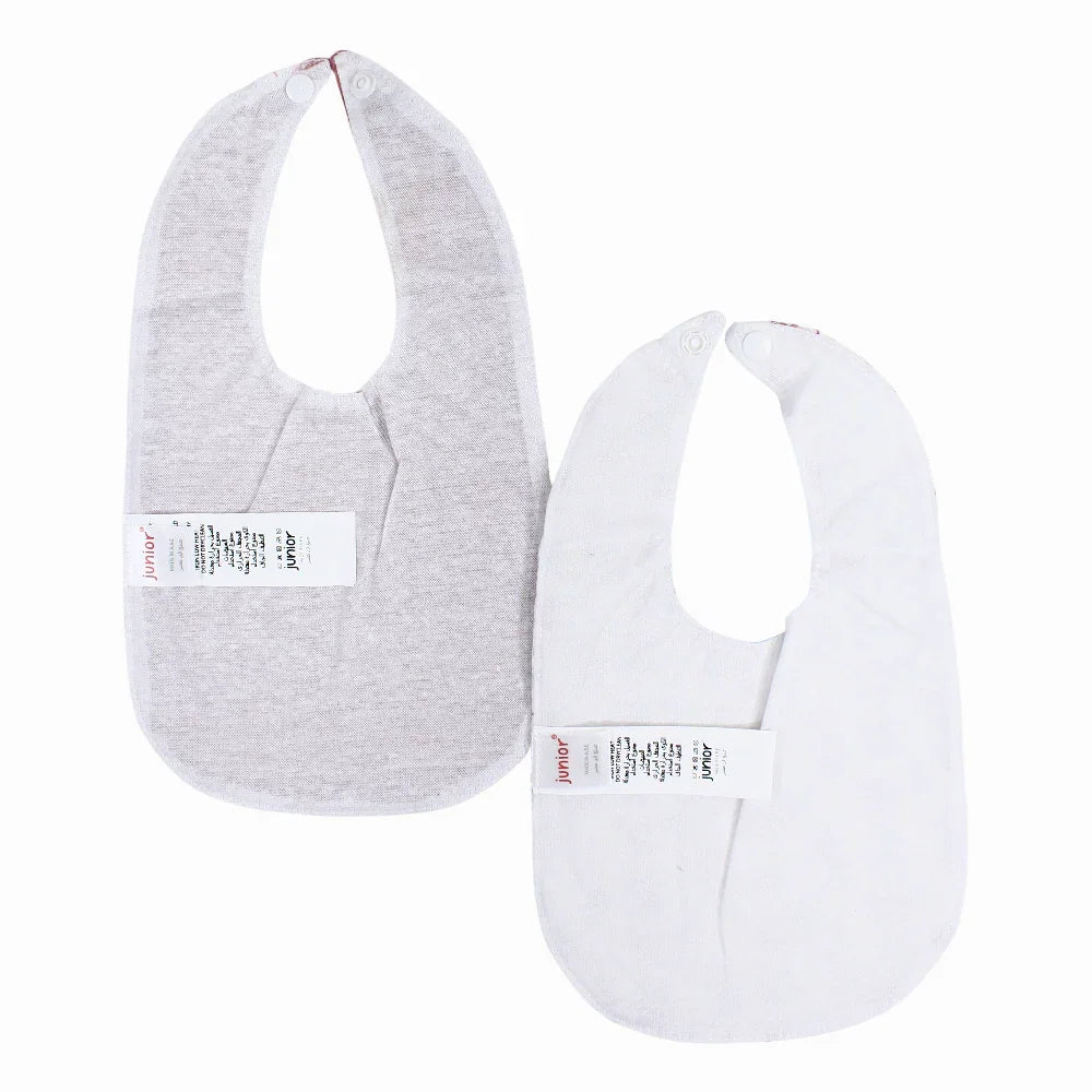 Cotton Bib – Dusty Pink with a Bird Print (2 Pcs)
