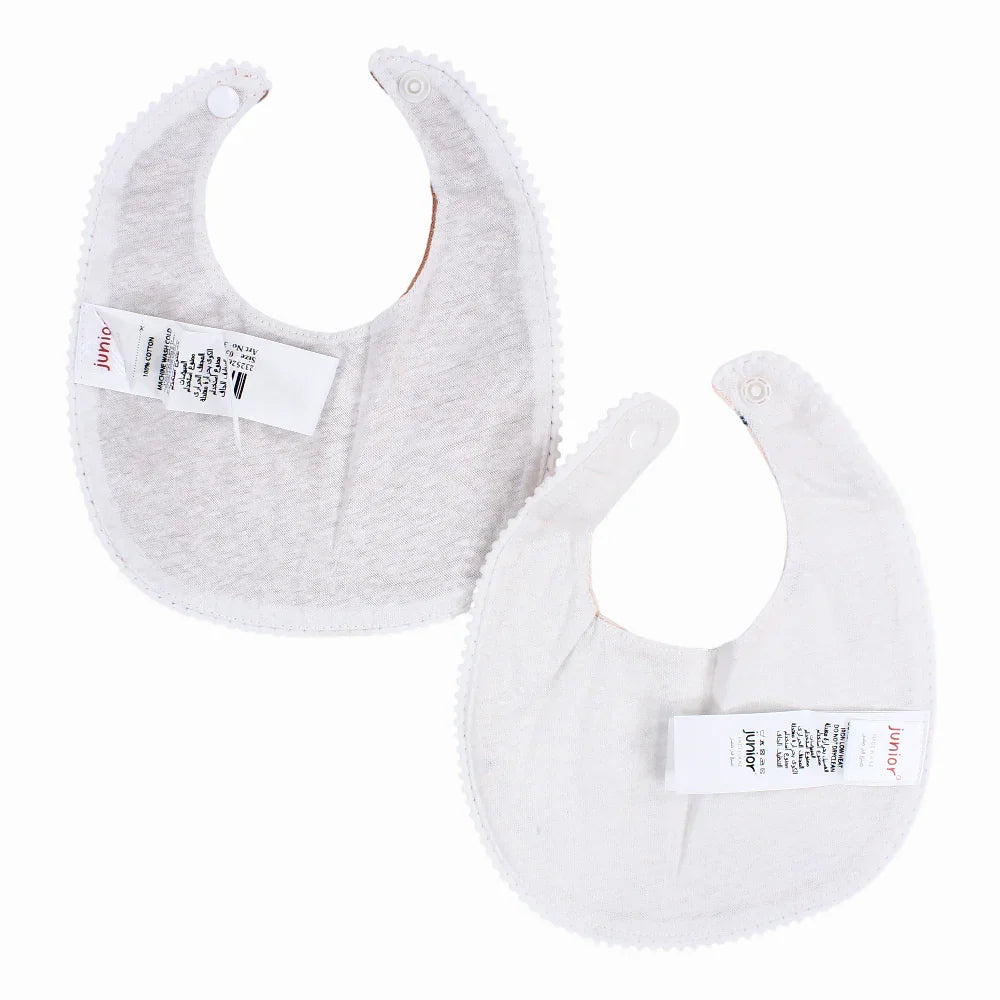 Cotton Bib – Dusty Pink with a Giraffe Print (2 Pcs)