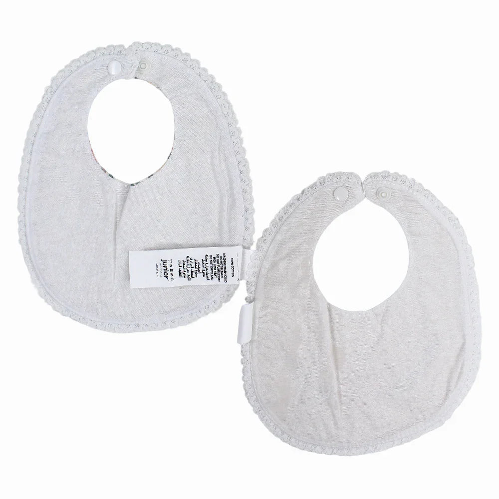 Cotton Bib – Beige with a Floral Print (2Pcs)