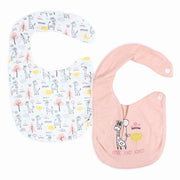 Cotton Bib – Pink with "Cool and Kind" Print (2Pcs)