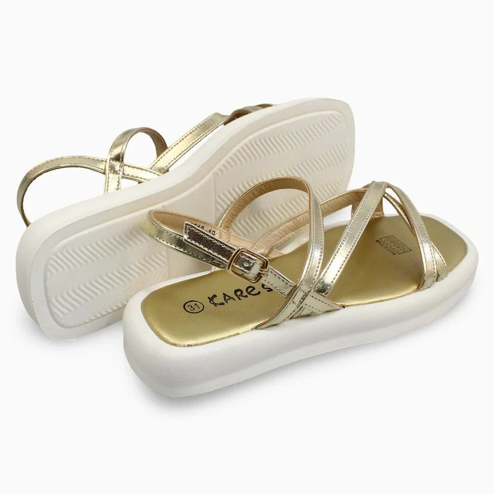 Girls Leather Sandals – Shiny