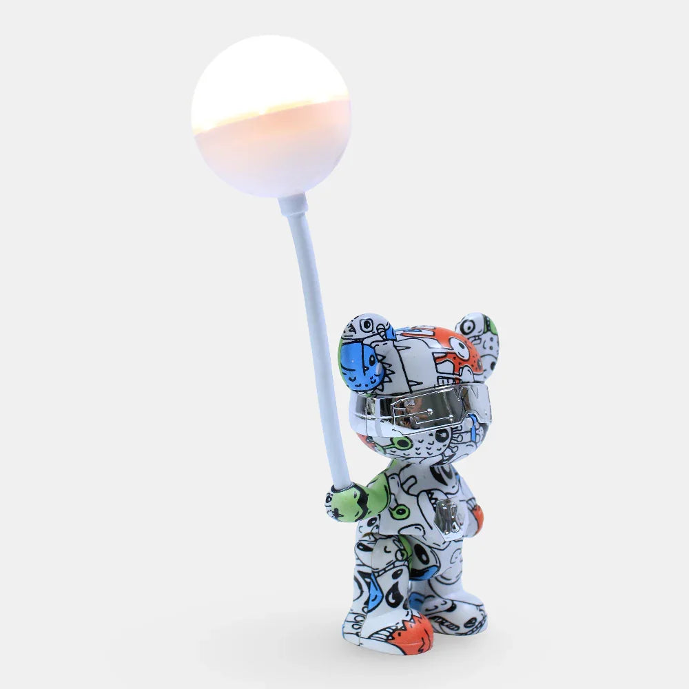 Violent Bear Life Cute Desk Lamp – Monster White