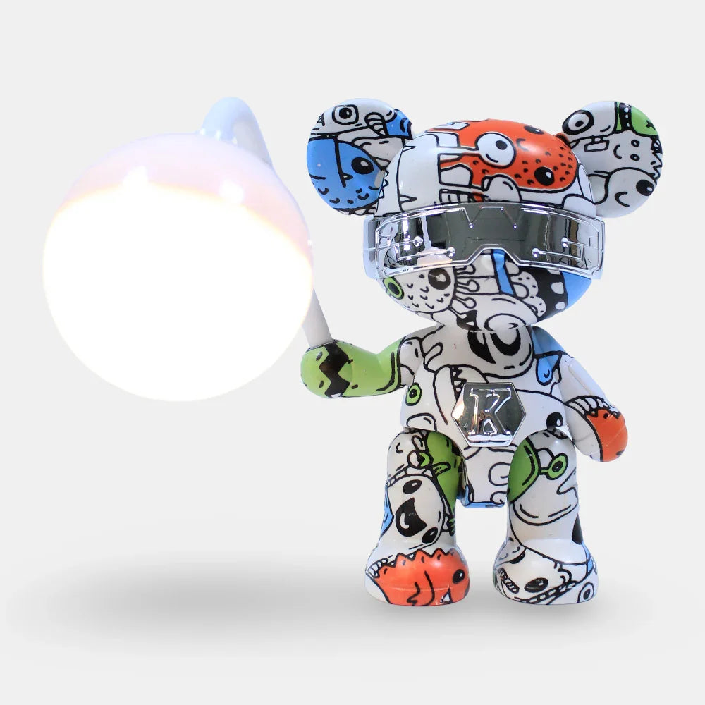Violent Bear Life Cute Desk Lamp – Monster White