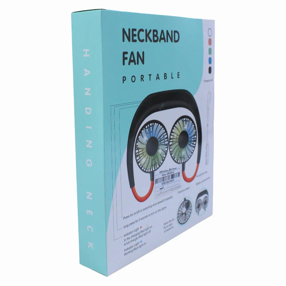 Hands-Free Portable Neckband Fan - Black