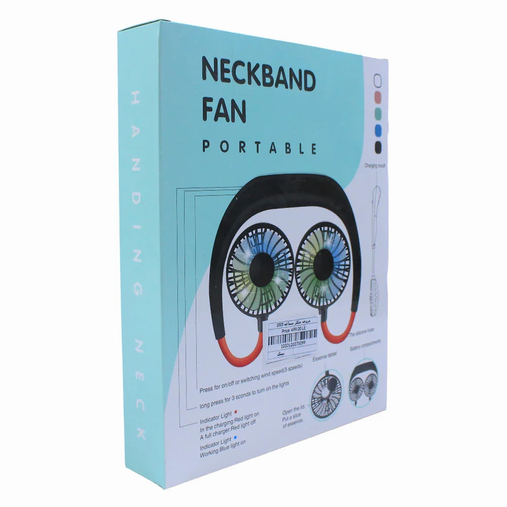 Hands-Free Portable Neckband Fan - Pink