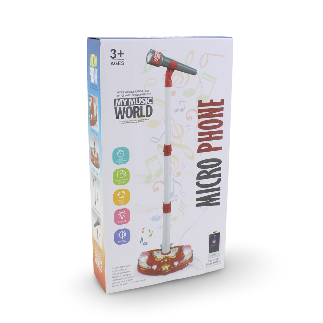 My Music World Microphone with Stand – Red