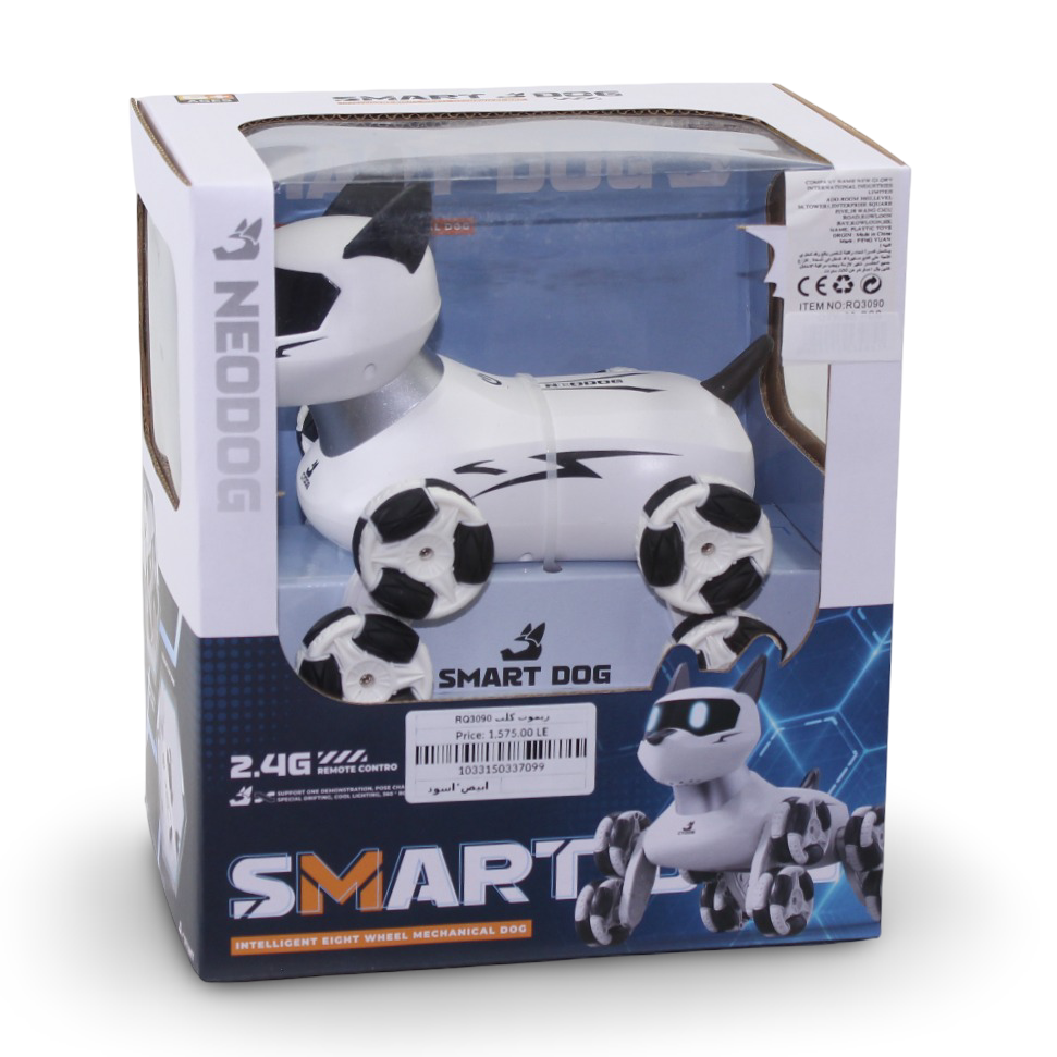 Neodog Intelligent Eight-Wheel Mechanical Dog – White & Black - Toys