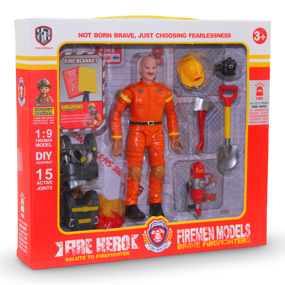 Fire Hero Firefighter with Tools – Orange - Toys - Xing Rongle