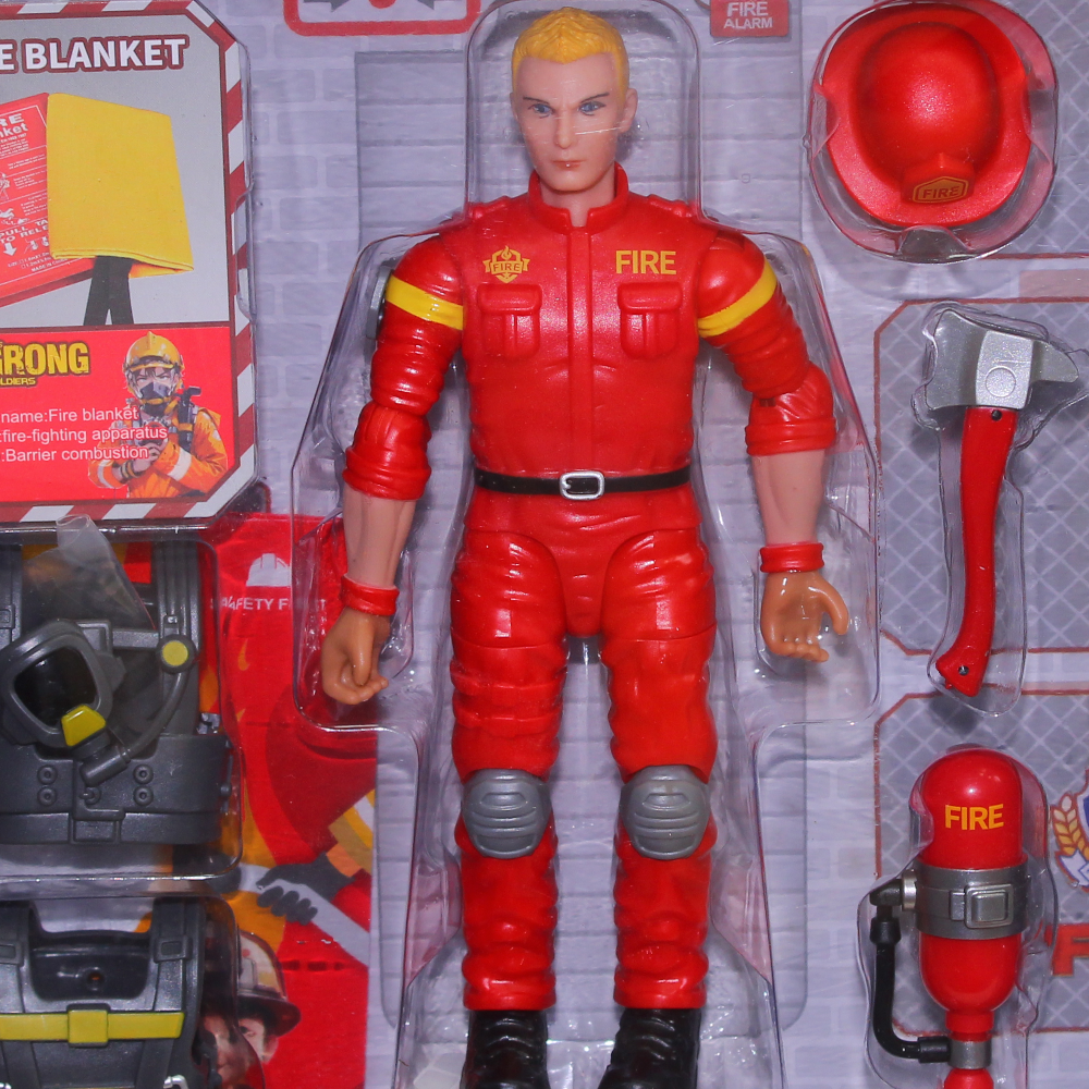 Fire Hero Firefighter with Tools – Red