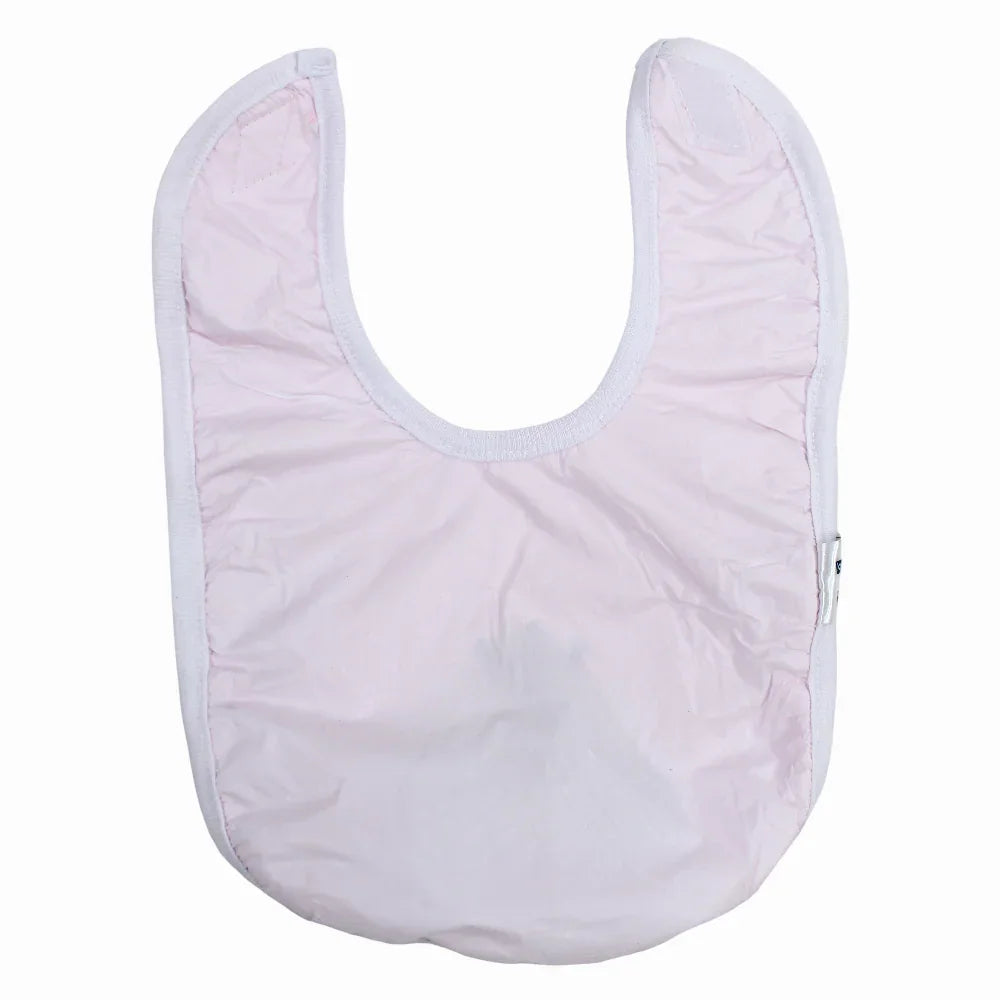 Baby Cotton Bib – Pink with a Royal Car Design