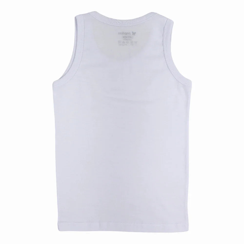 Boys Cotton Sleeveless Undershirt – White