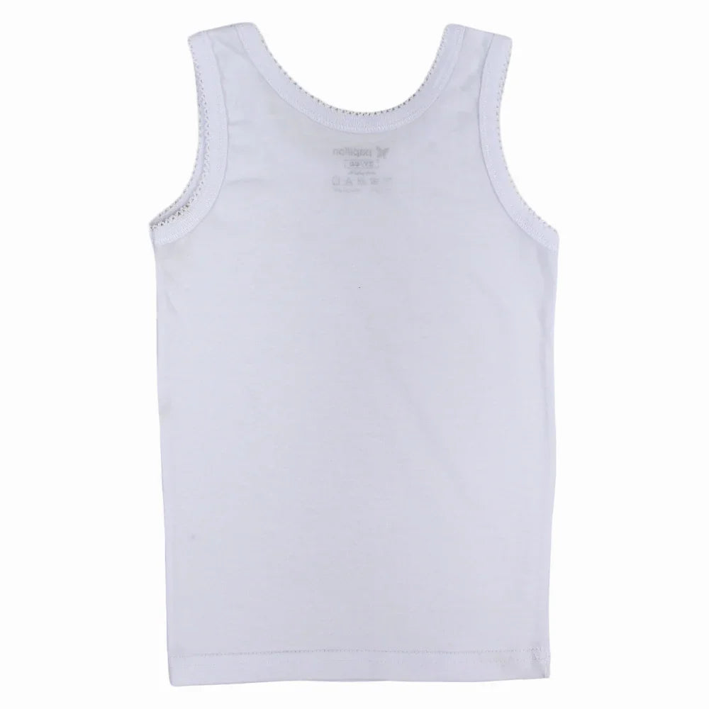 Girls Cotton Sleeveless Undershirt – White