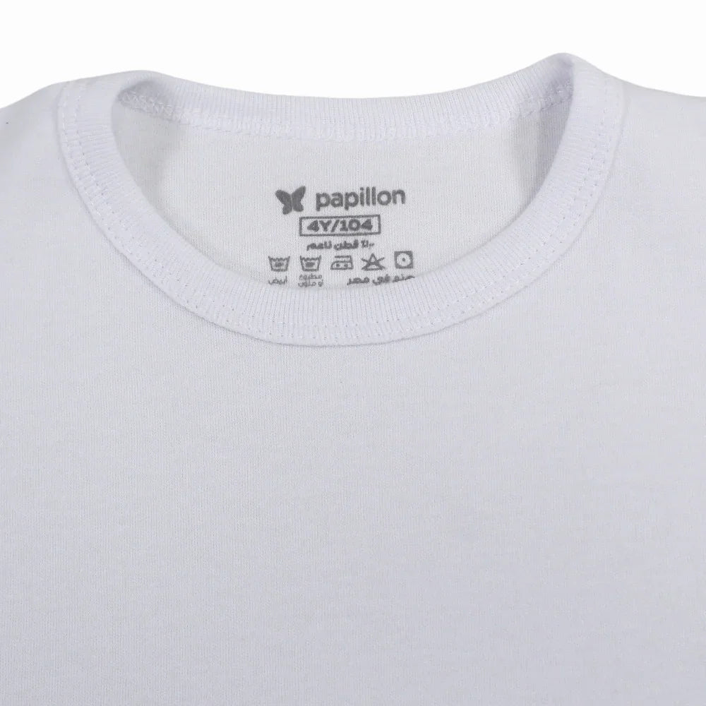 Boys Cotton Short-Sleeved Undershirt – White