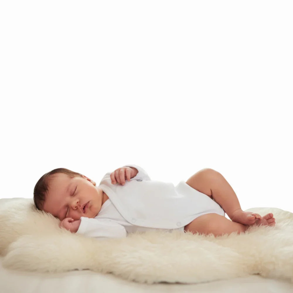 Unisex Cotton Short-Sleeved Wrap-Over Bodysuit – White