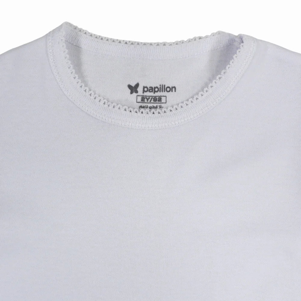 Girls Cotton Short-Sleeved Undershirt – White