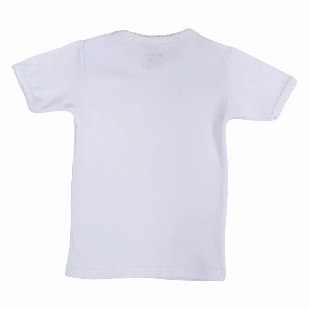 Girls Cotton Short-Sleeved Undershirt – White
