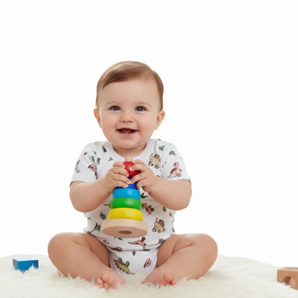 Unisex Baby Cotton Short-Sleeved Printed Underwear Bodysuit - Assorted Prints