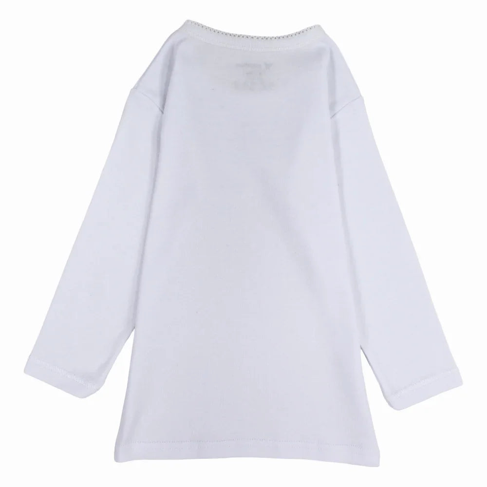 Girls Cotton Long-Sleeved Undershirt – White