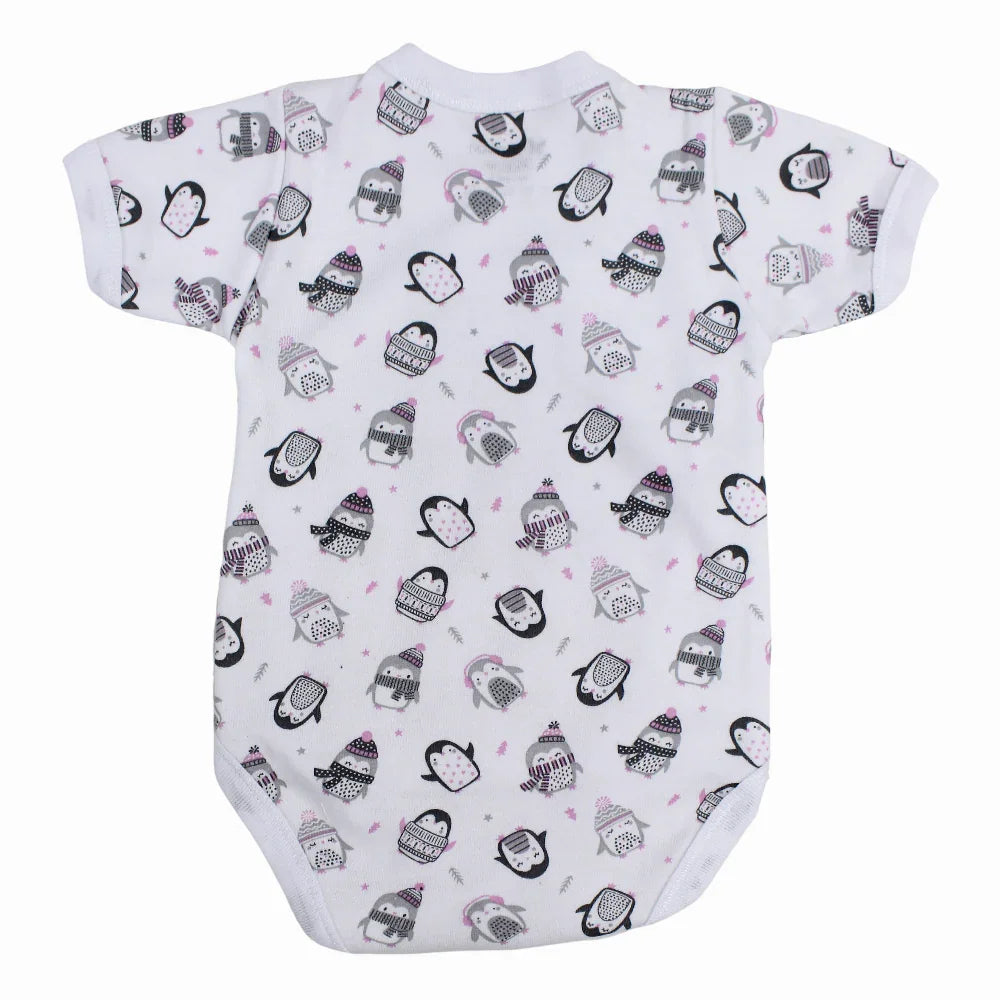 Unisex Baby Cotton Short-Sleeved Wrap-Over Printed Bodysuit - Assorted Prints