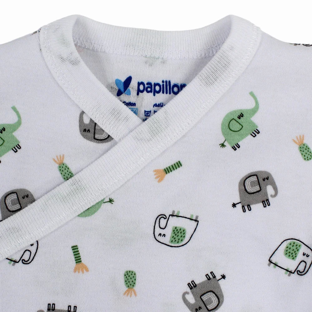 Unisex Baby Cotton Short-Sleeved Wrap-Over Printed Bodysuit - Assorted Prints