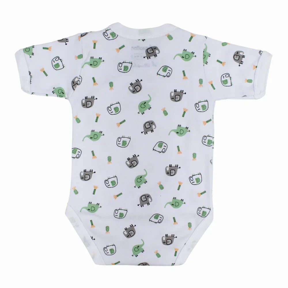 Unisex Baby Cotton Short-Sleeved Wrap-Over Printed Bodysuit - Assorted Prints
