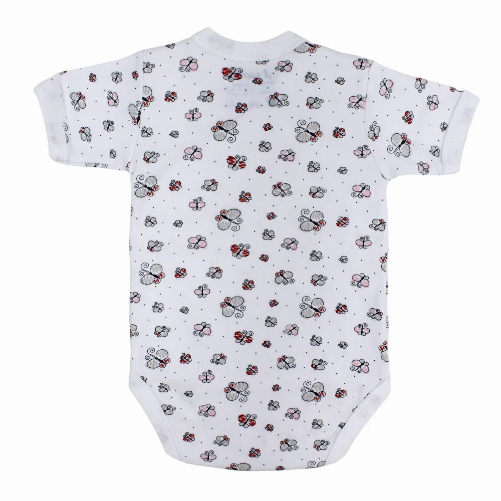 Unisex Baby Cotton Short-Sleeved Wrap-Over Printed Bodysuit - Assorted Prints