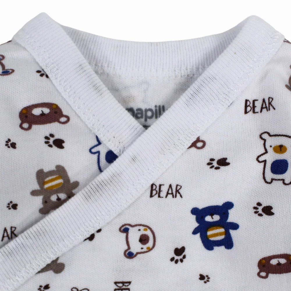 Unisex Baby Cotton Short-Sleeved Wrap-Over Printed Bodysuit - Assorted Prints