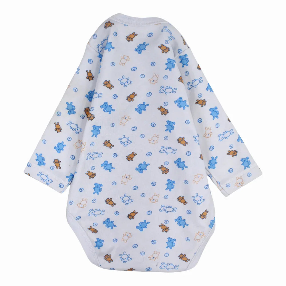 Unisex Baby Cotton Long-Sleeved Underwear Printed Bodysuit - Assorted Prints