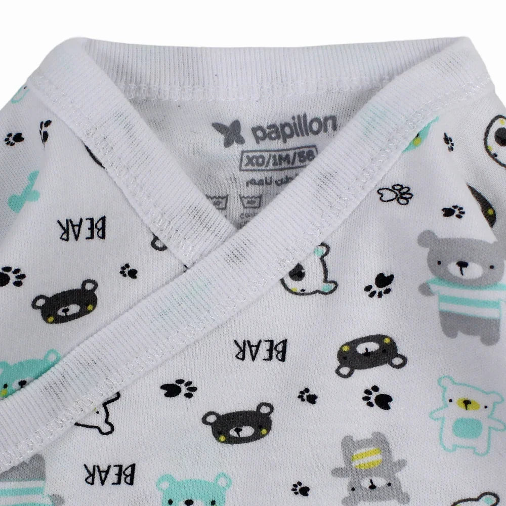 Unisex Baby Cotton Long-Sleeved Wrap-Over Printed Bodysuit - Assorted Prints
