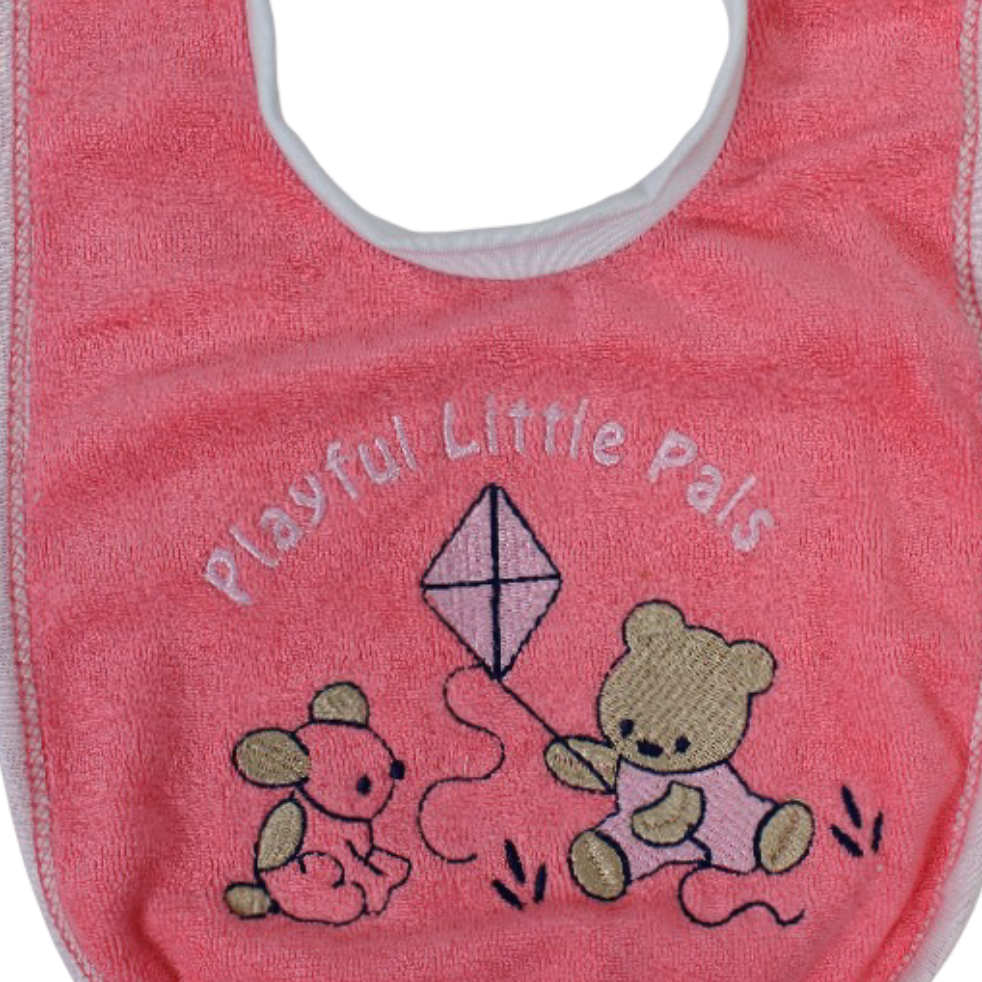 Cotton Baby Bib – Watermelon with Cat & Mouse Print