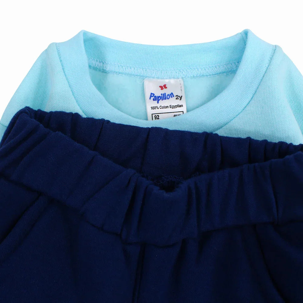 Girls Cotton Long-Sleeved Pajama Set – Stitch Print