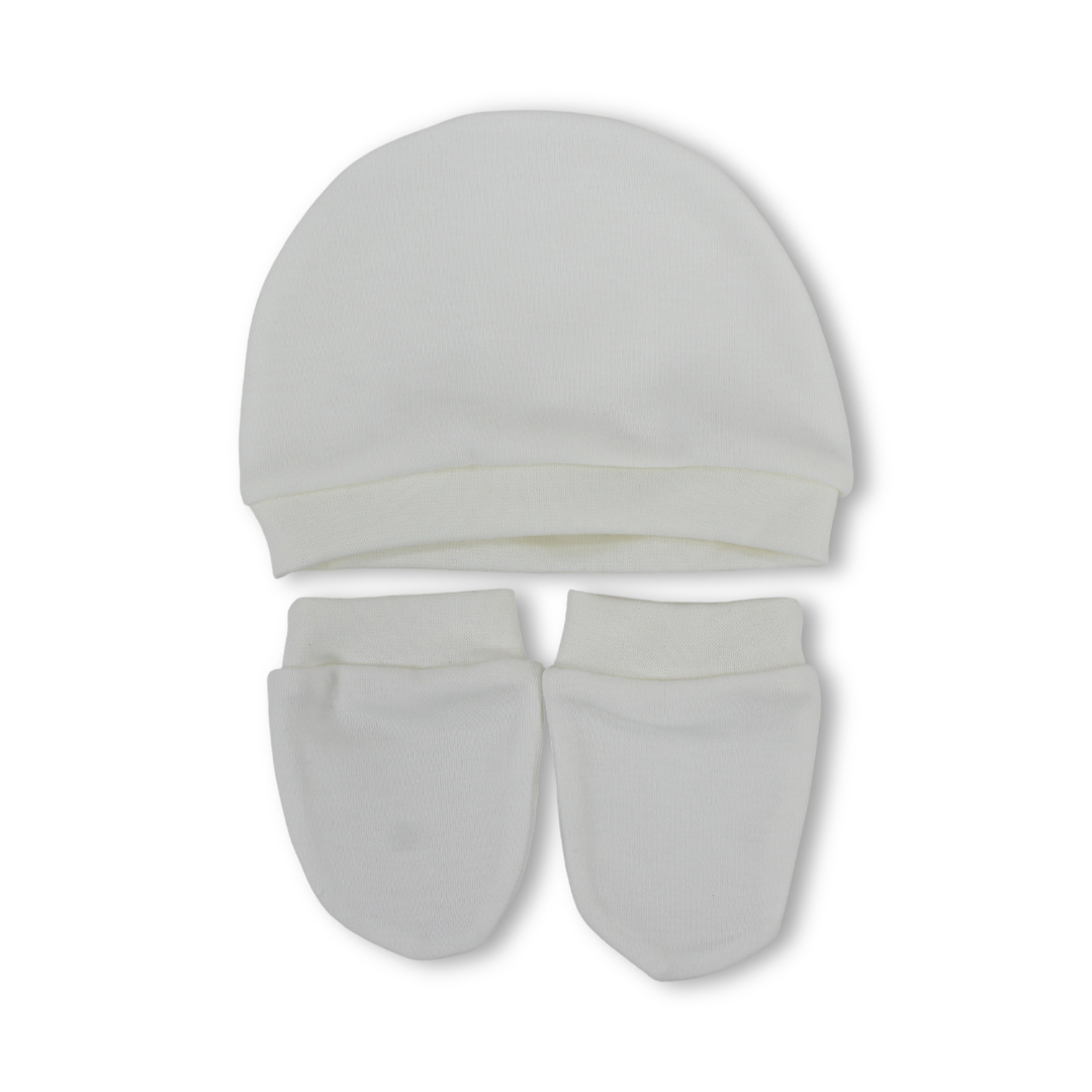 Unisex Baby Cotton (Beanie & Hand Mittens)