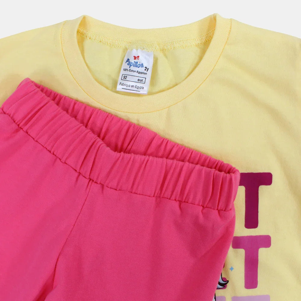 Girls Cotton Pajama Set - Sweet Magic Print