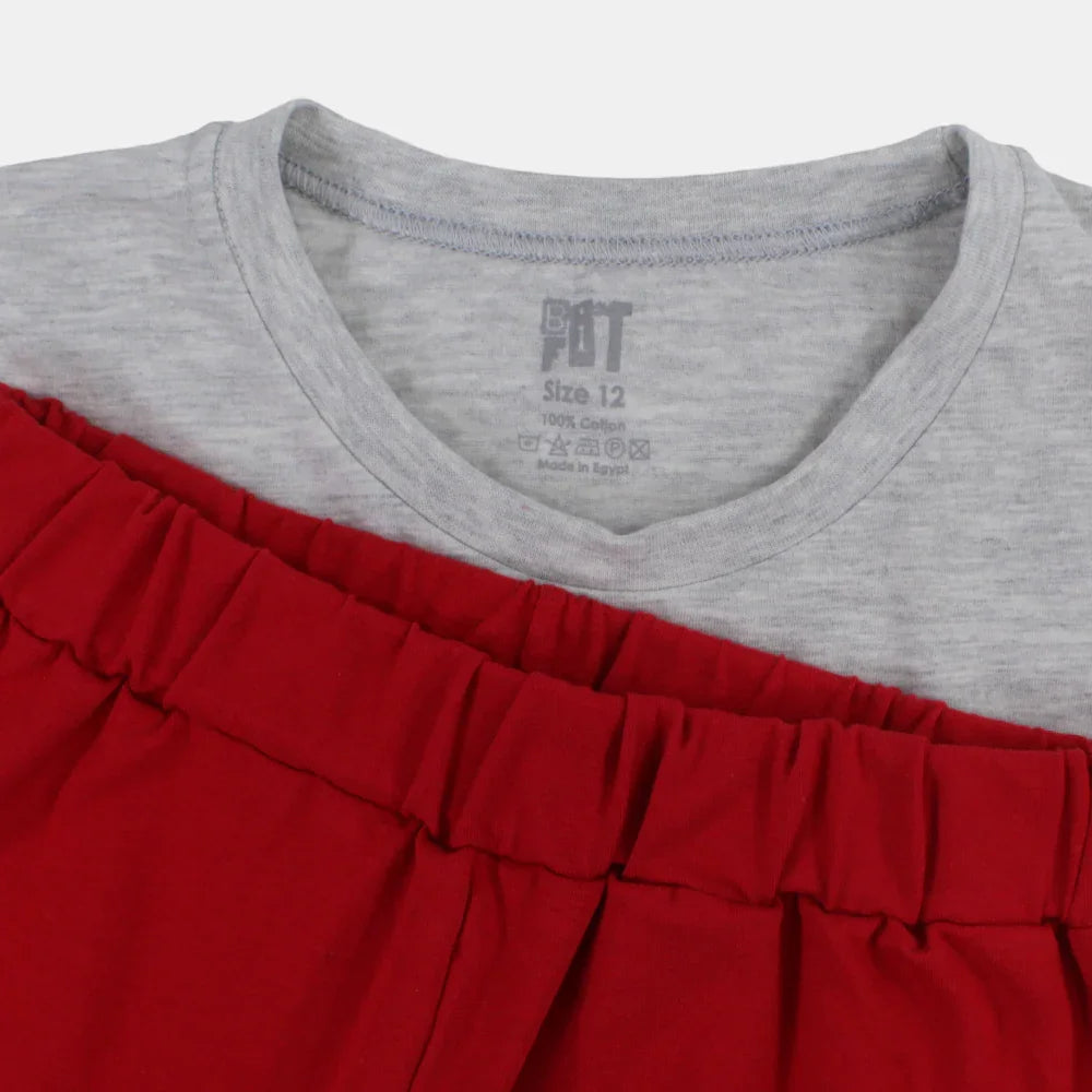 Girls Cotton Pajama Set – Minnie Mouse Print