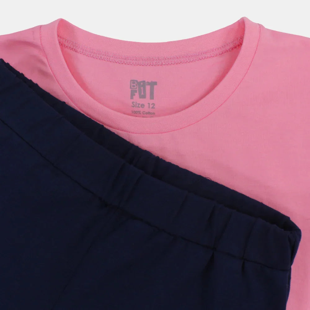 Girls Cotton Pajama Set – Minnie Mouse Print