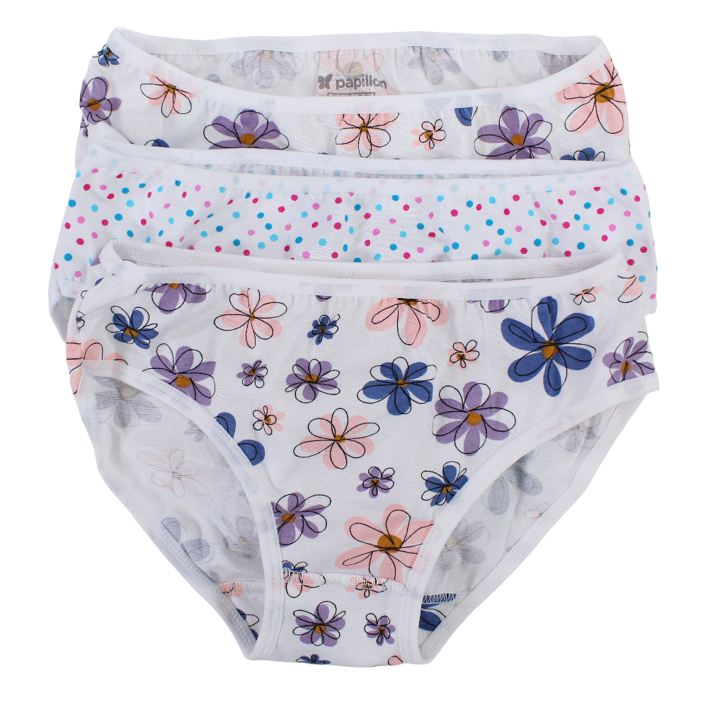 Pack Of 3 - Girls Cotton Colorful Panties