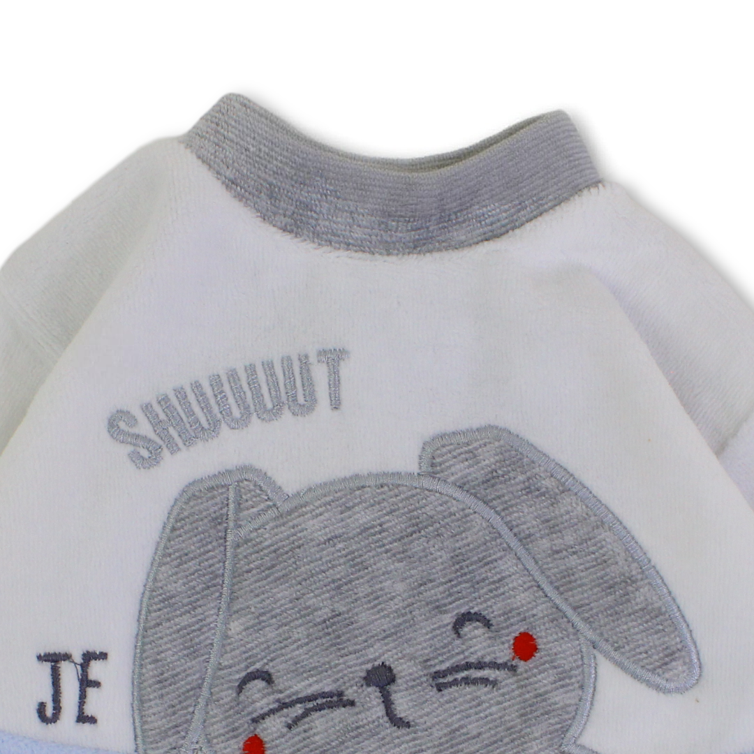 Unisex Baby Velvet Baby Footie – Bunny Design