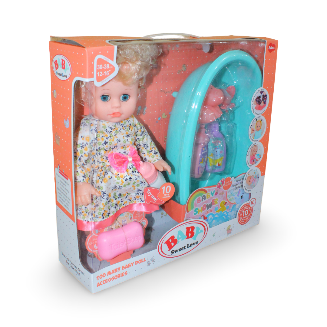 Baby Doll 45cm with Bathtub & 10 Melodies - Toys (Consignment) - Saba Toys